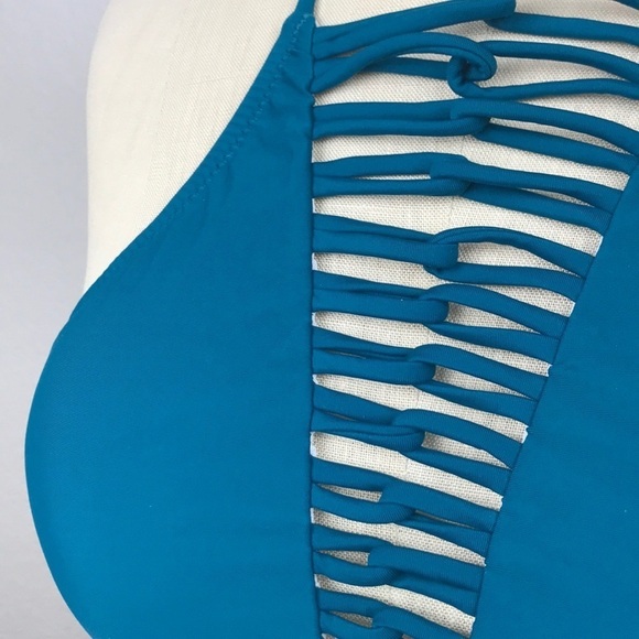 Teal strappy full bikini set - Picture 4 of 8